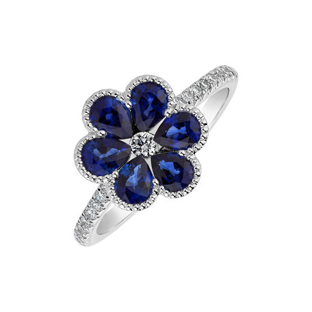 Diamond ring with Sapphire Augustin