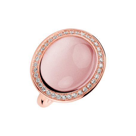 Diamond ring with Rose Quartz Spring Eye