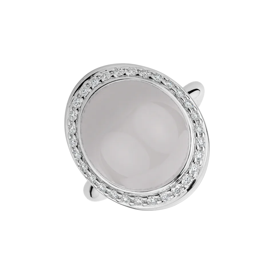 Diamond ring with Quartz Spring Eye