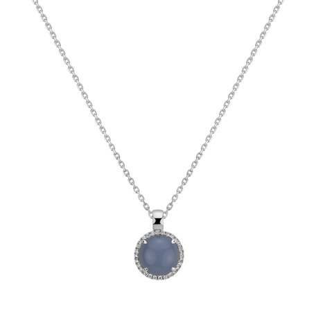 Diamond pendant with Chalcedony Plaisirs Végétaux