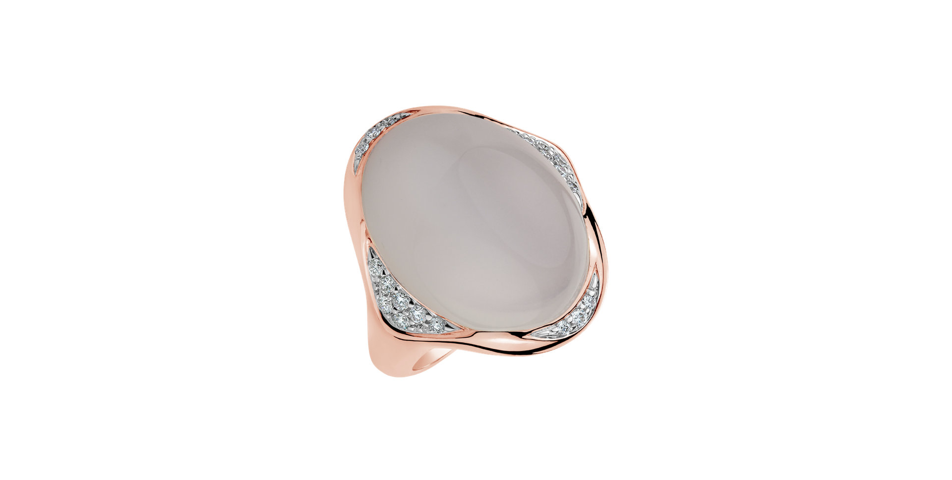 Ring with Moonstone and diamonds Moon Sliver