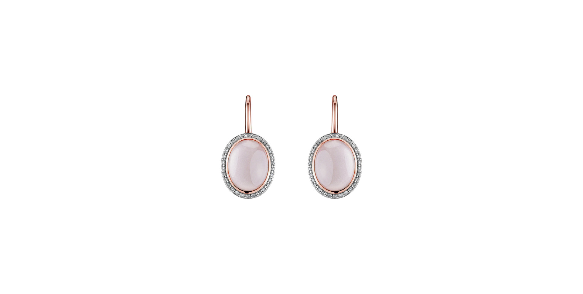 Diamond earrings with Rose Quartz Zahara