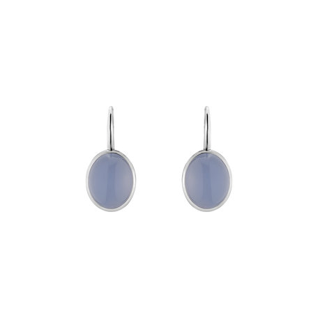 Earrings with Chalcedony Elegant Moondust