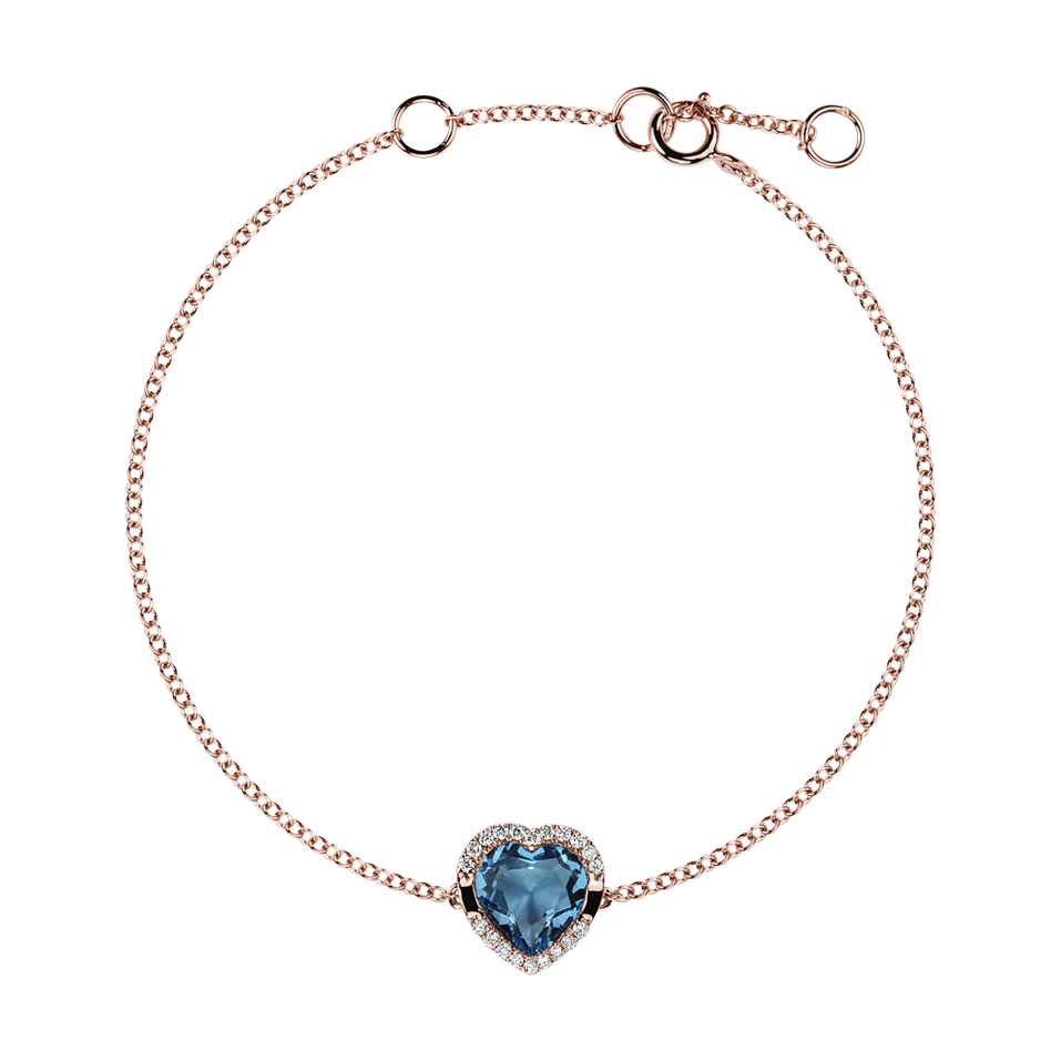 Diamonds bracelet with Topaz Celestial Love