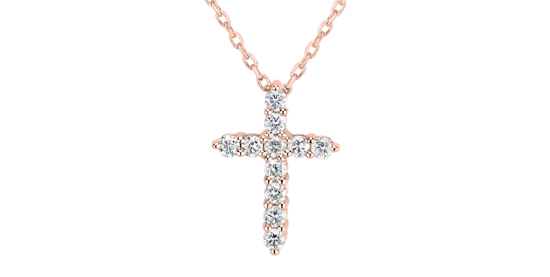 Diamond necklace Glittering Cross