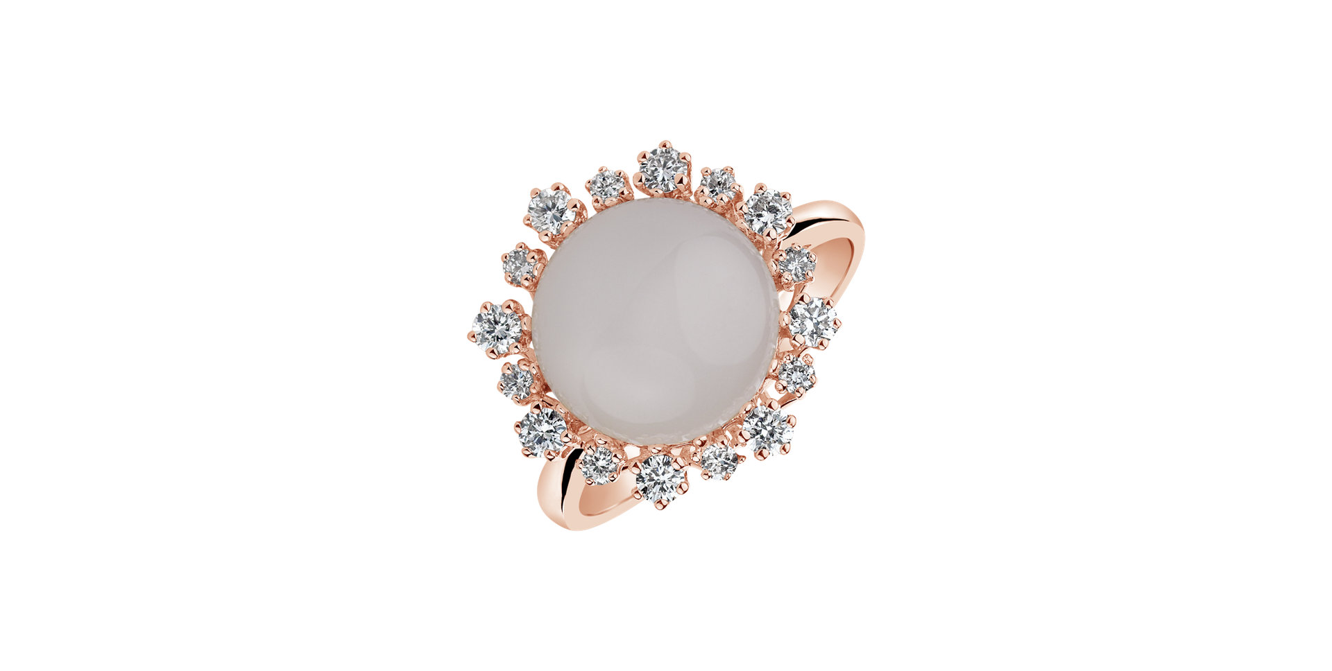 Ring with Moonstone and diamonds Moon Bloom