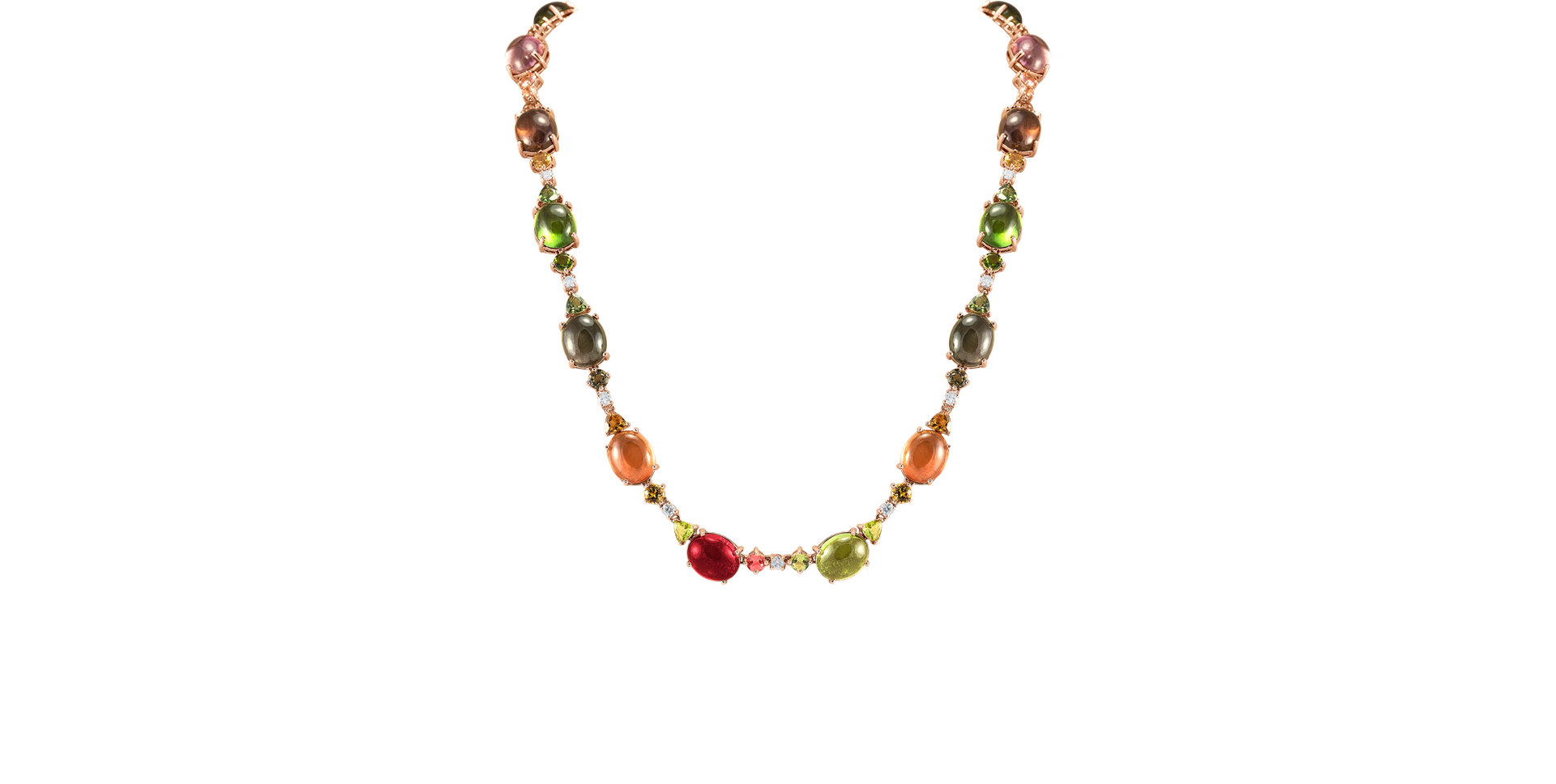 Diamond necklace with Tourmalíne Caesarean Dream