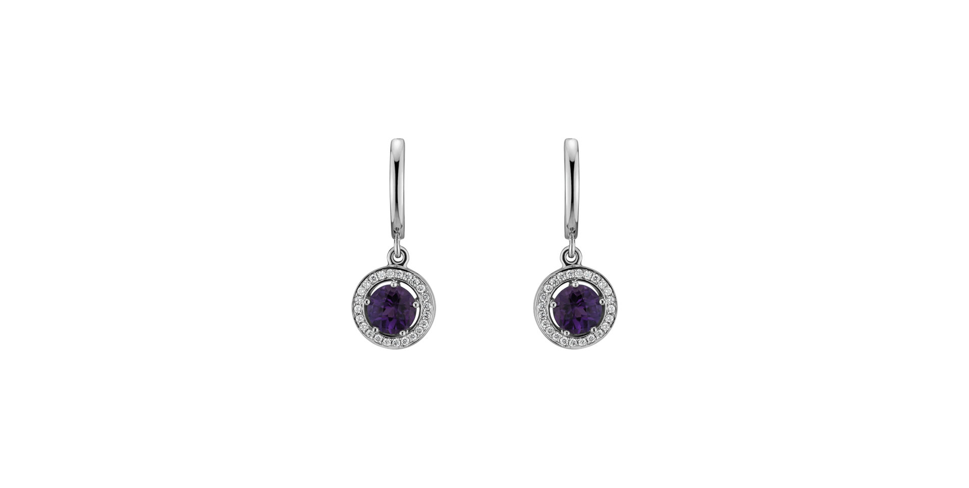 Diamond earrings with Amethyst African Infinite Hope