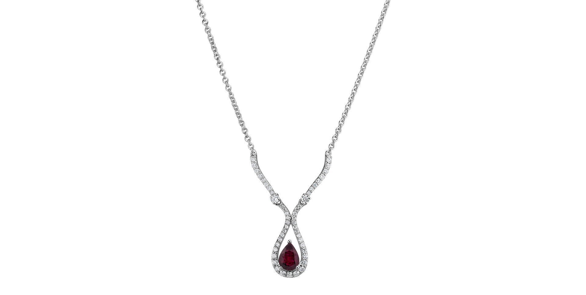 Diamond necklace with Ruby Sapphire Ray