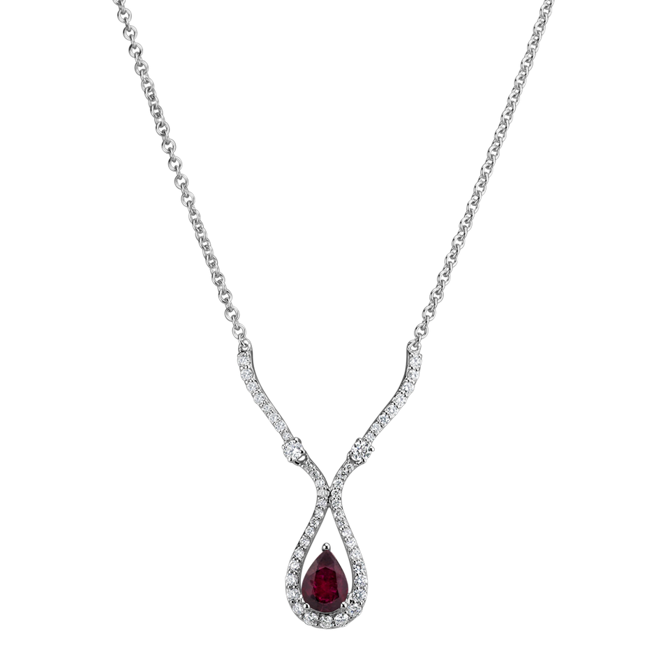 Diamond necklace with Ruby Sapphire Ray