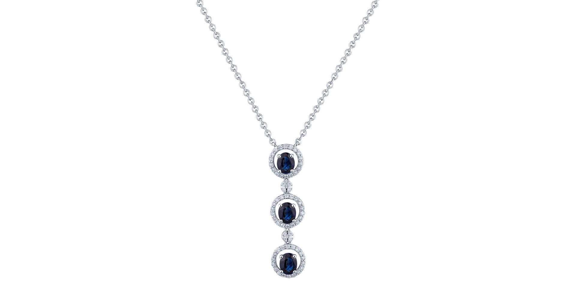 Diamond necklace with Sapphire Gem Harmony