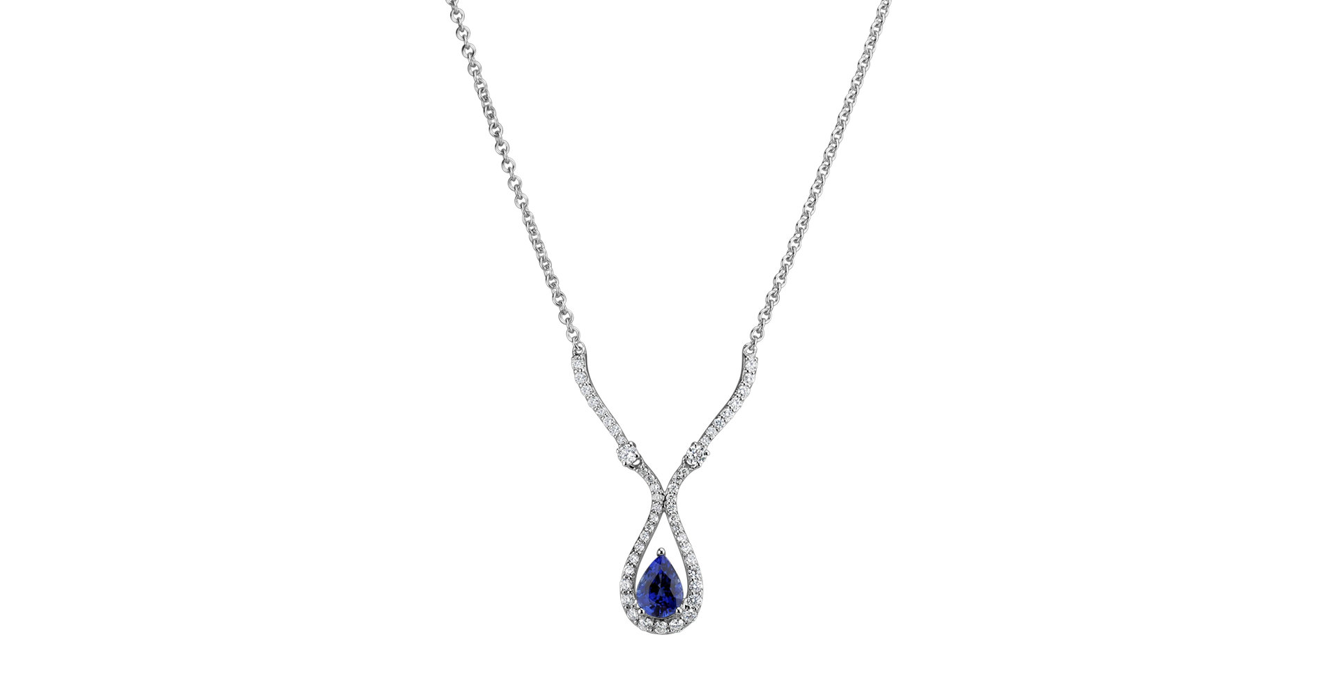 Diamond necklace with Sapphire Sapphire Ray