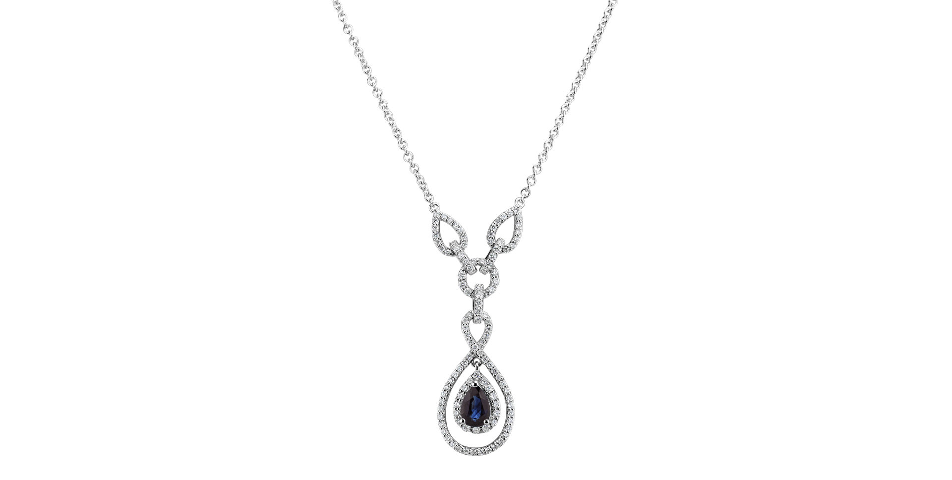 Diamond necklace with Sapphire Glamorous