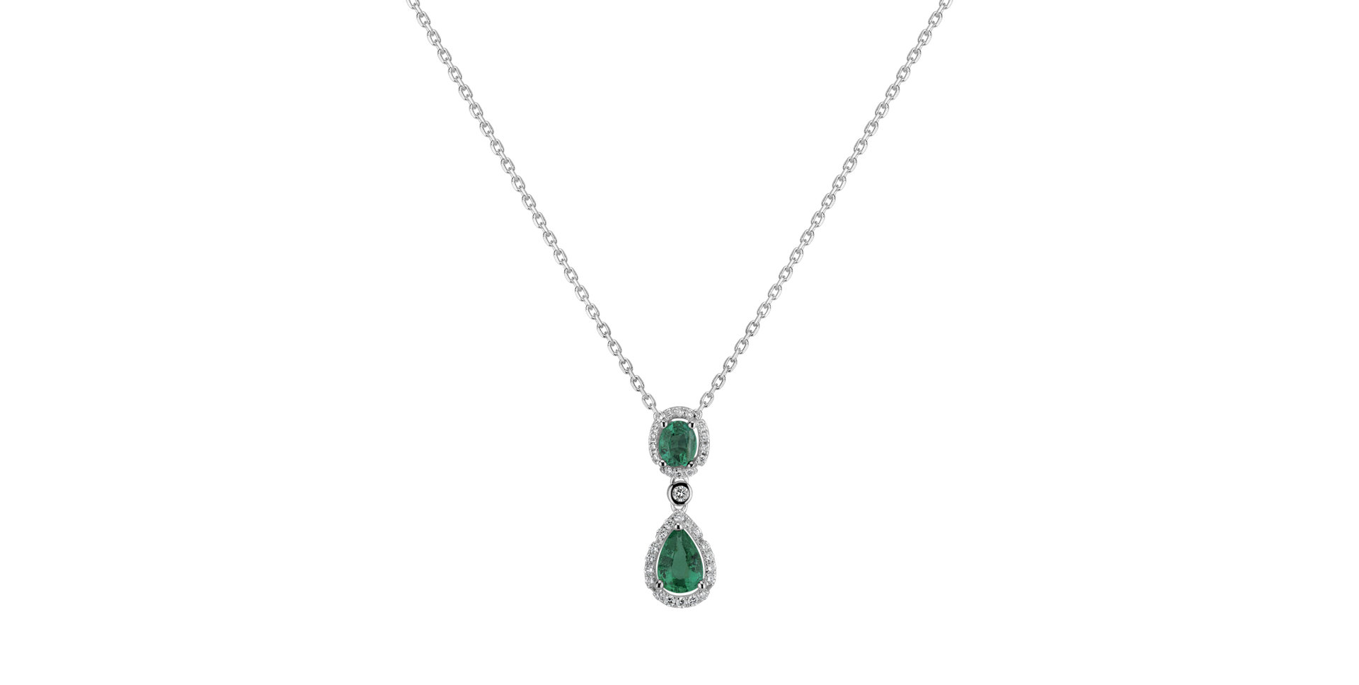 Diamond pendant with Emerald Personal Charm