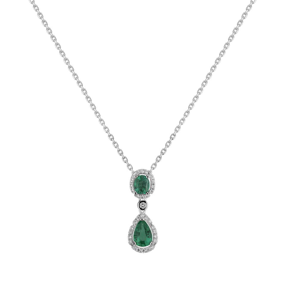 Diamond pendant with Emerald Personal Charm