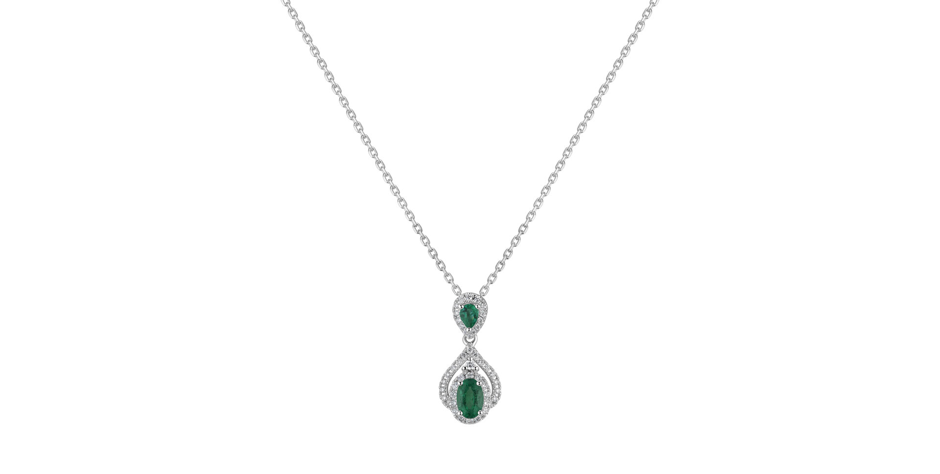 Diamond pendant with Emerald Mysterious Planet