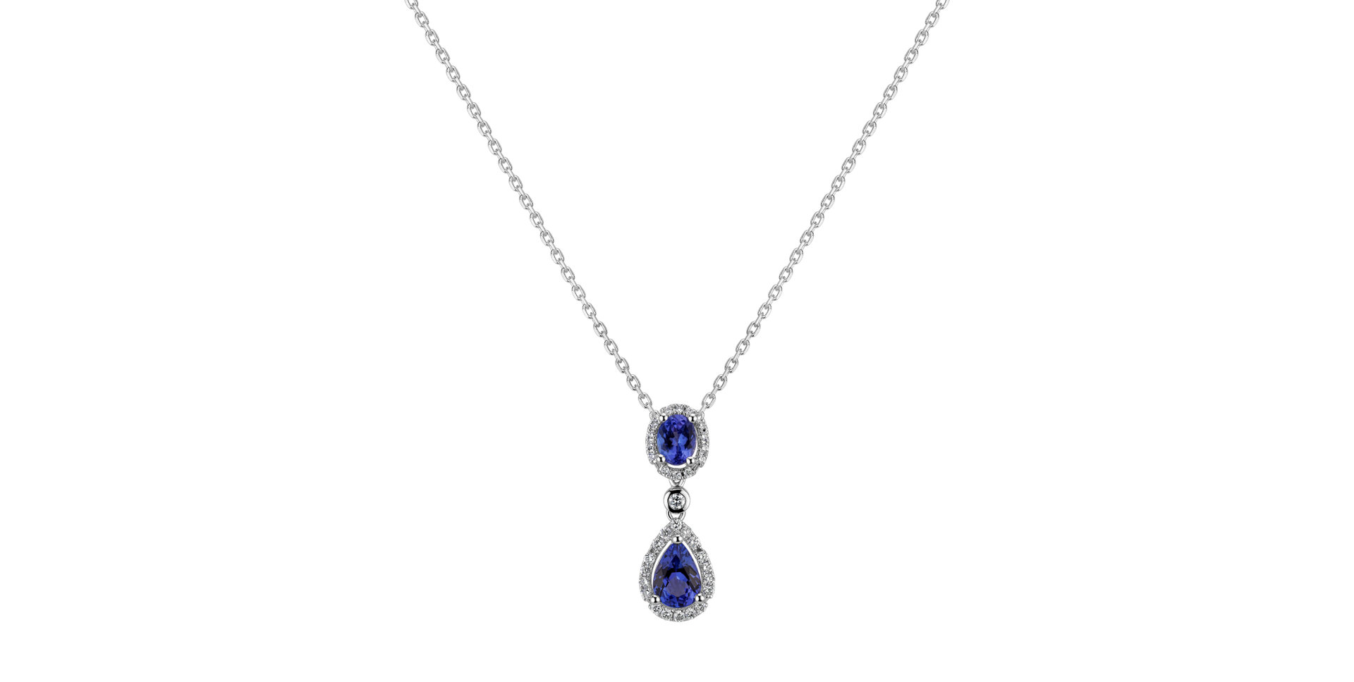 Diamond pendant with Tanzanite Personal Charm