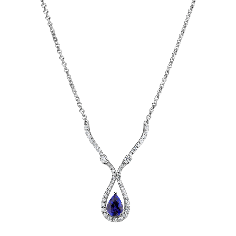Diamond necklace with Tanzanite Sapphire Ray
