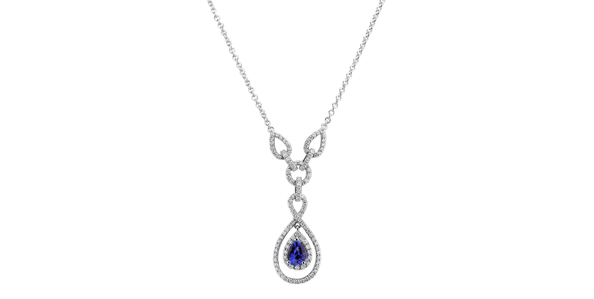 Diamond necklace with Tanzanite Glamorous
