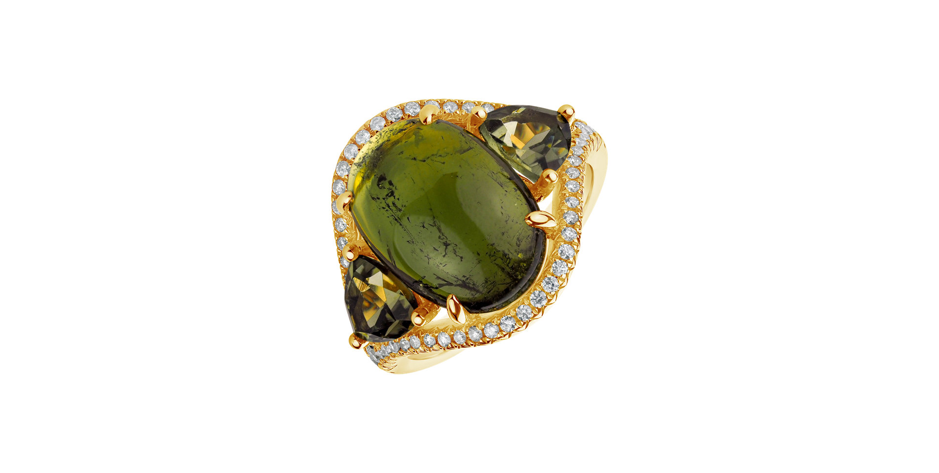 Diamond ring with Tourmalíne Arabic Passion