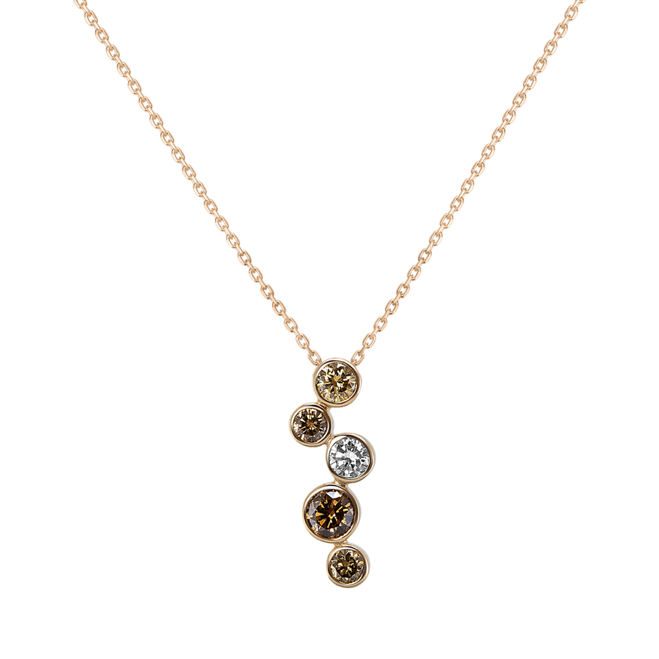 Necklace with brown and white diamonds Mystery Drops
