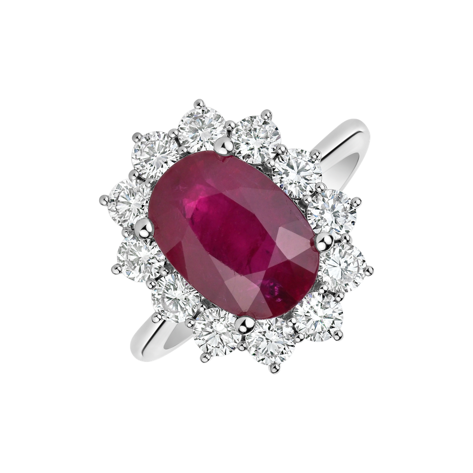 Diamond ring with Ruby Sky Goddess