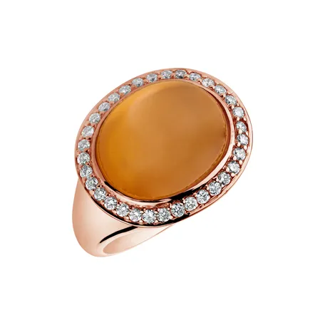 Ring with Moonstone and diamonds Mistress Dream