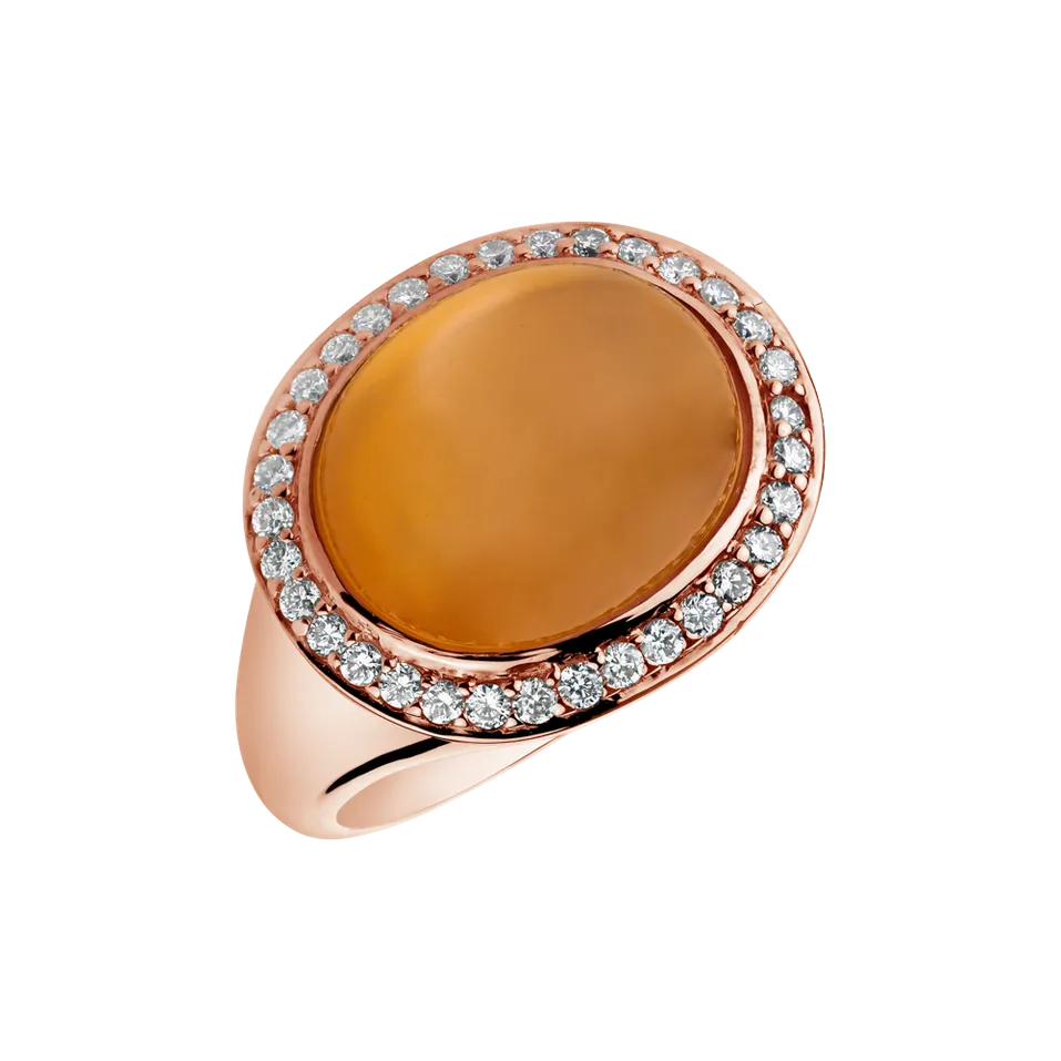 Ring with Moonstone and diamonds Mistress Dream