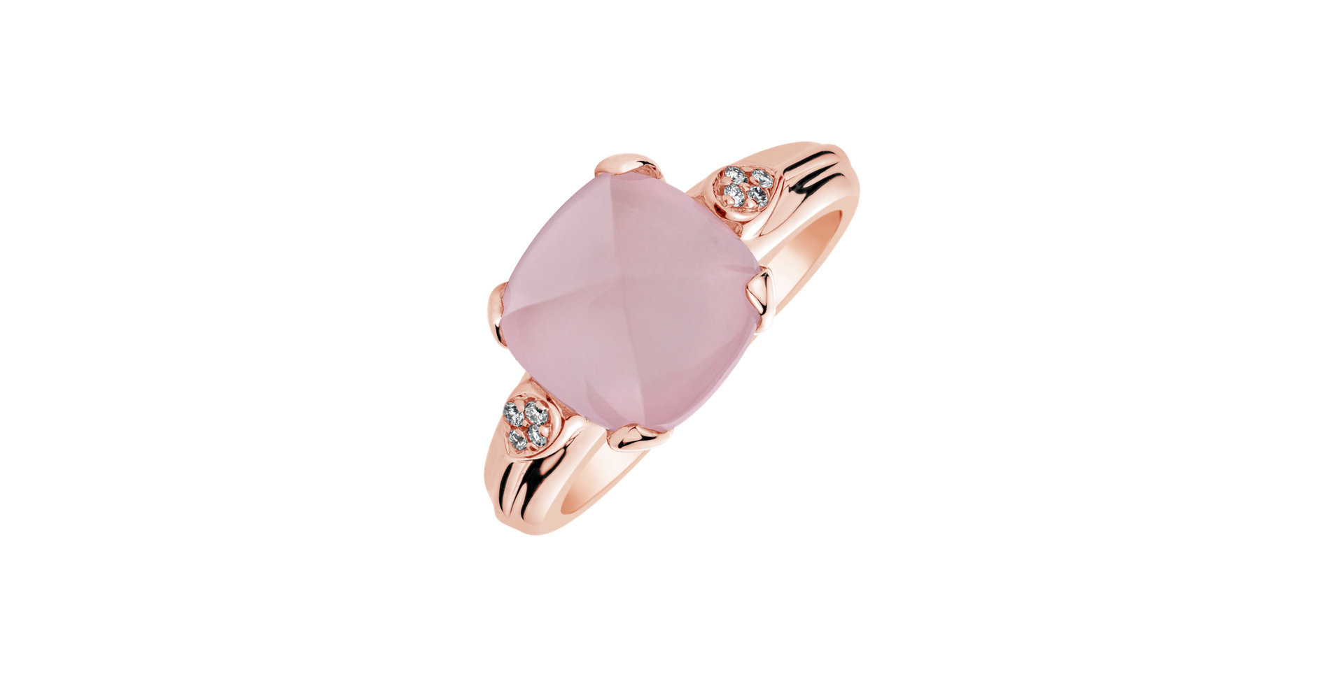 Diamond ring with Rose Quartz Mistress Pleasure