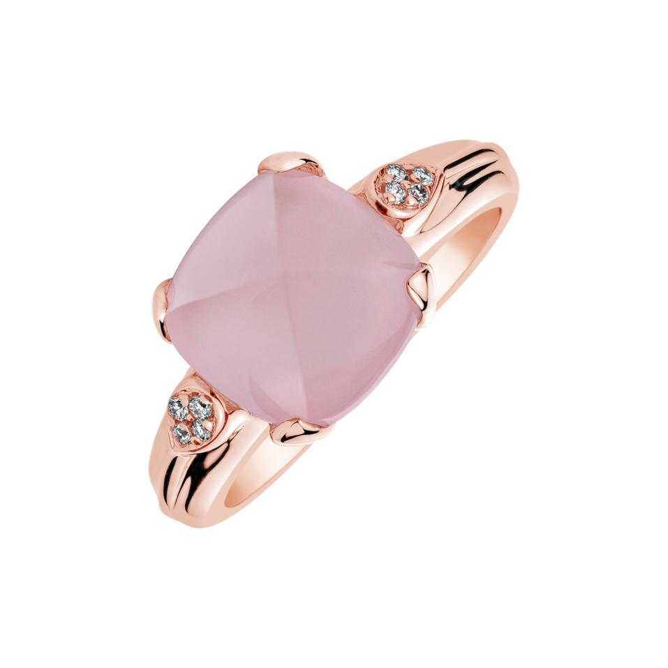 Diamond ring with Rose Quartz Mistress Pleasure