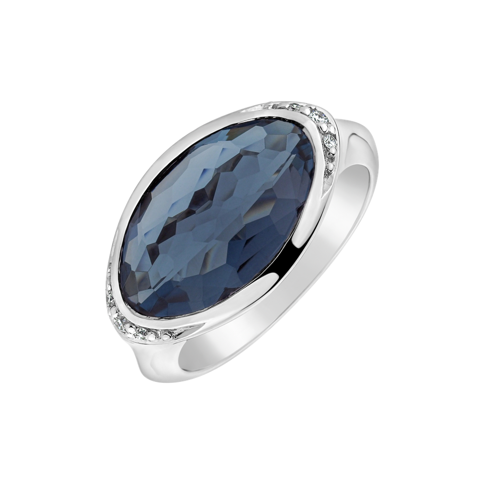 Diamond ring with Topaz Mistress Poetry