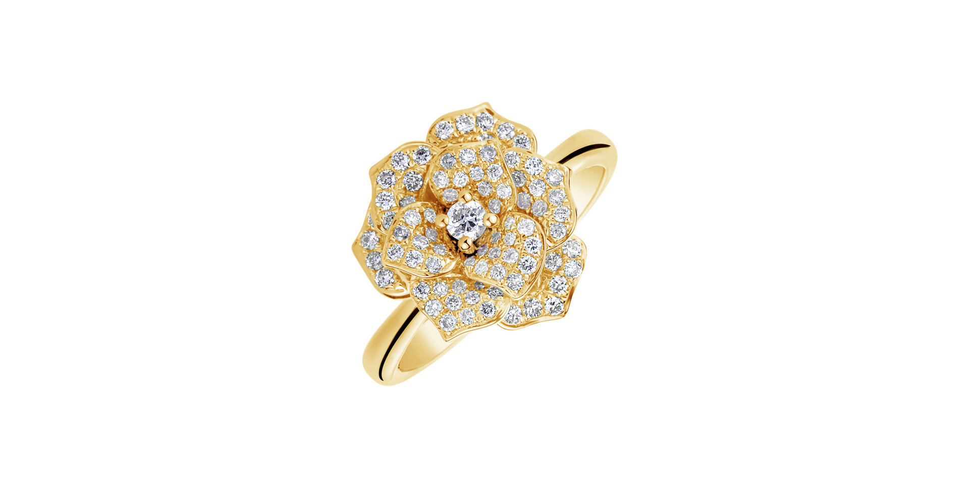 Diamond ring Golden Flower
