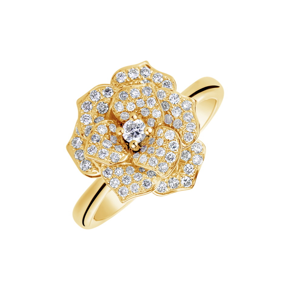 Diamond ring Golden Flower