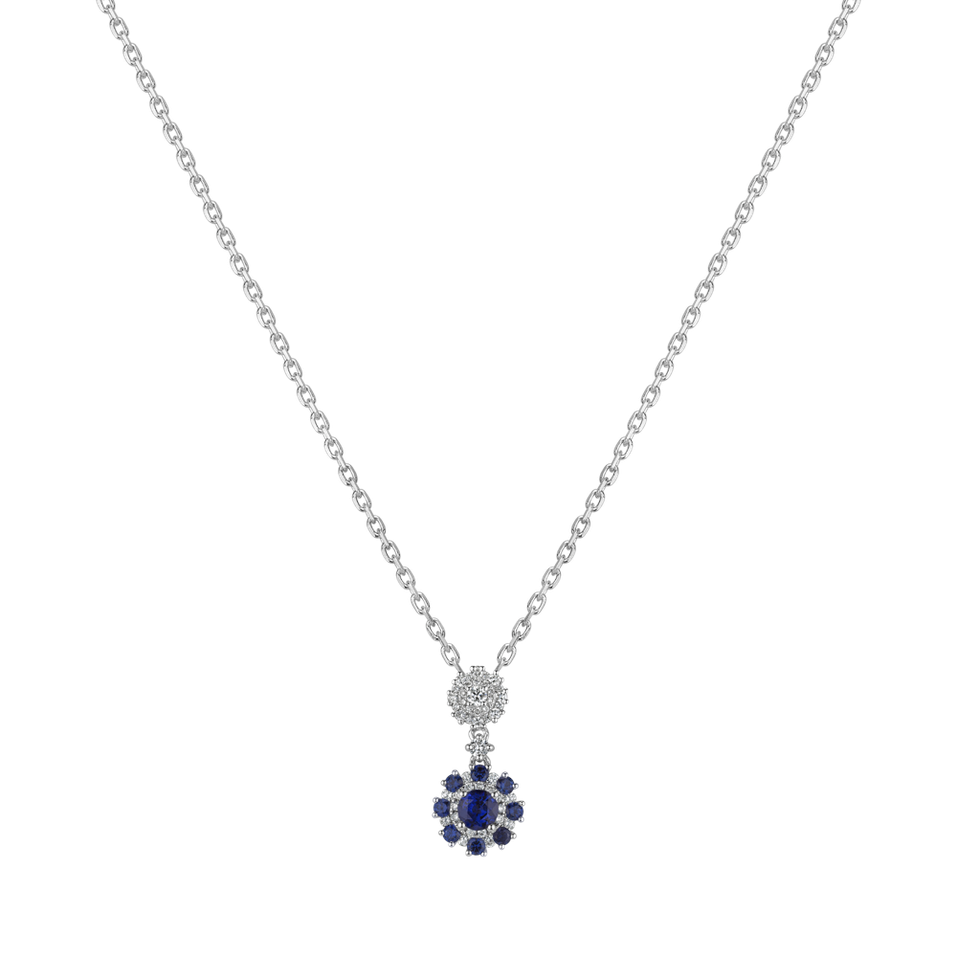 Diamond pendant with Sapphire Euphoric Bloom