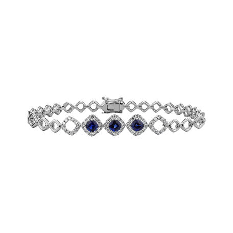 Diamond bracelet with Sapphire Deep Blue