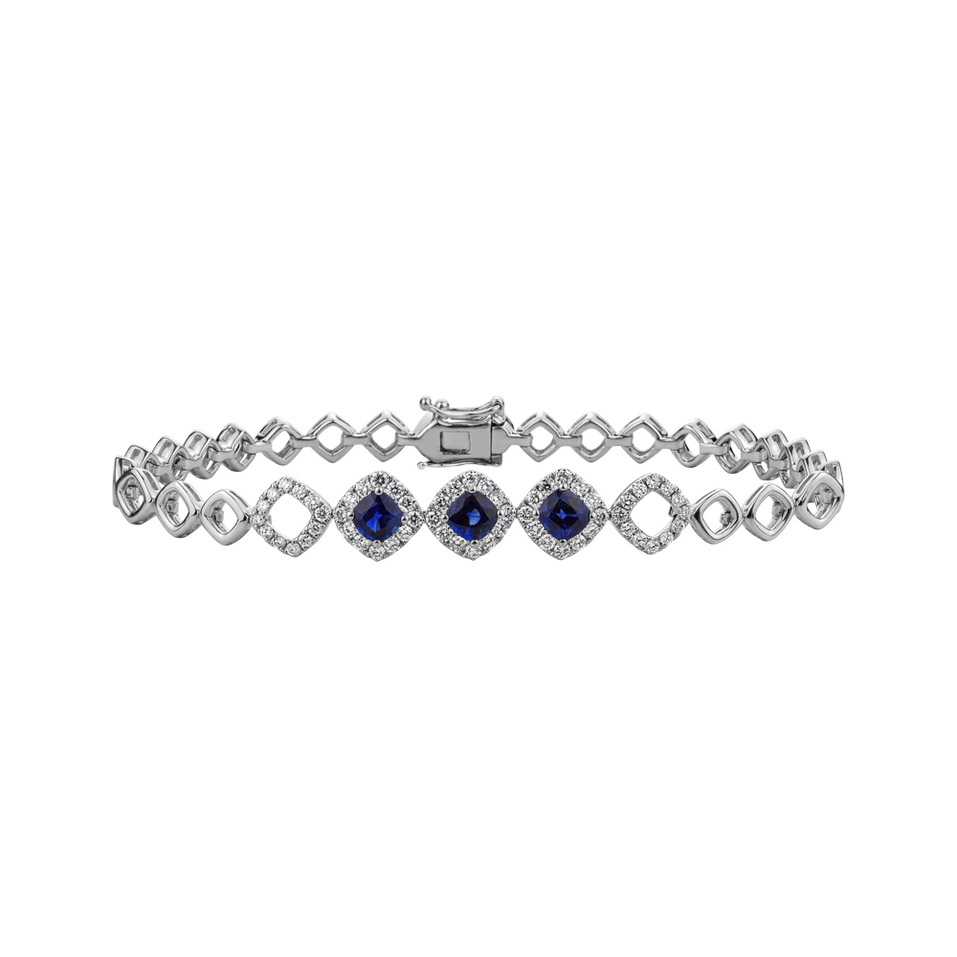 Diamond bracelet with Sapphire Deep Blue