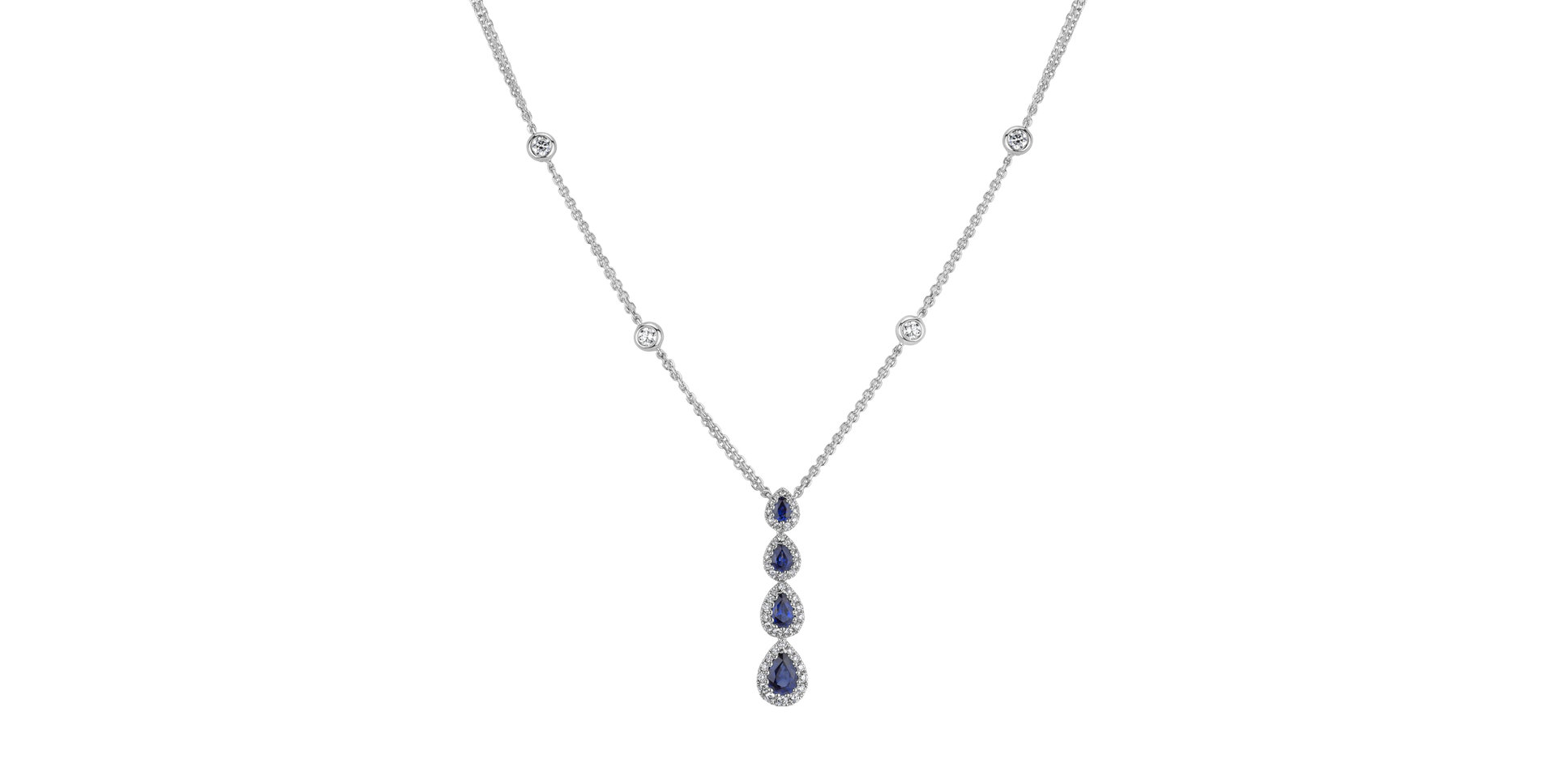 Diamond necklace with Sapphire Majestic Reign