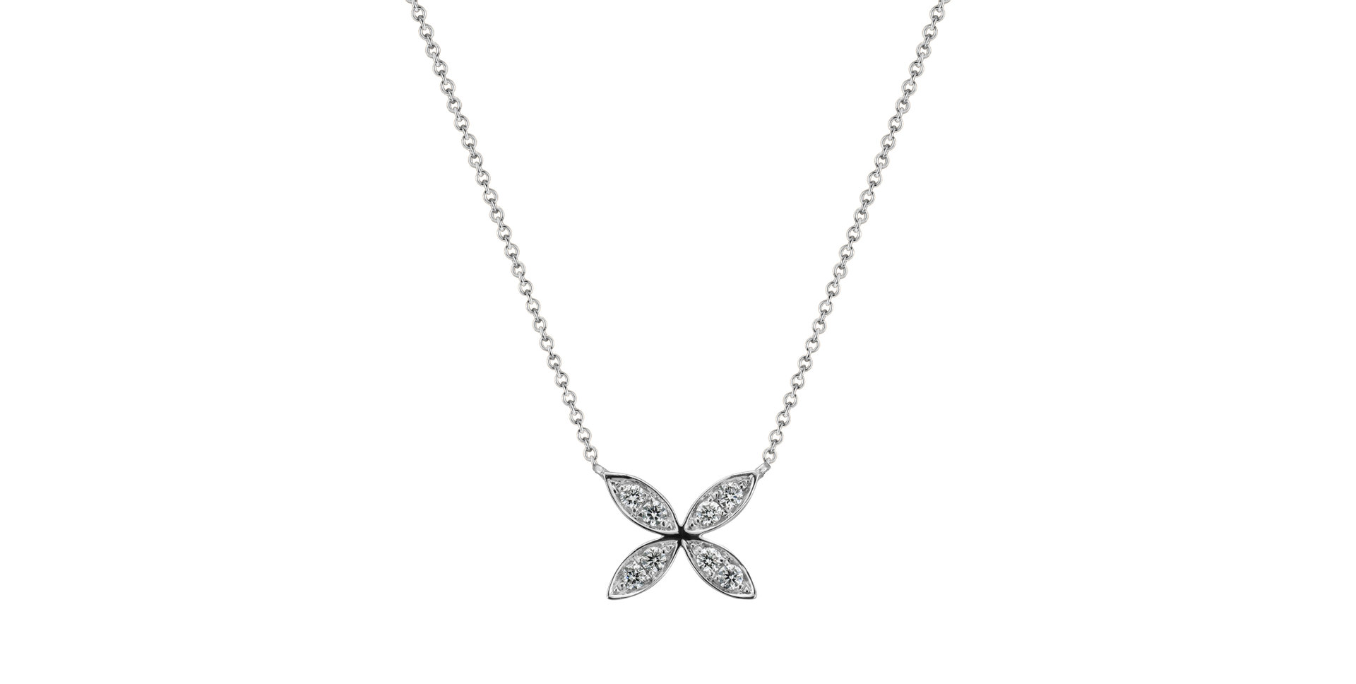 Diamond necklace Fourleaf