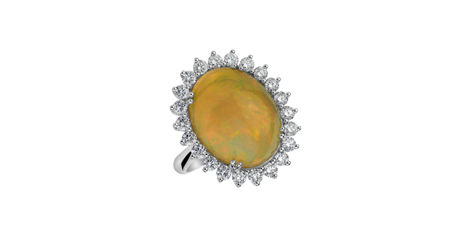 Diamond ring with Opal Diamond Czarina