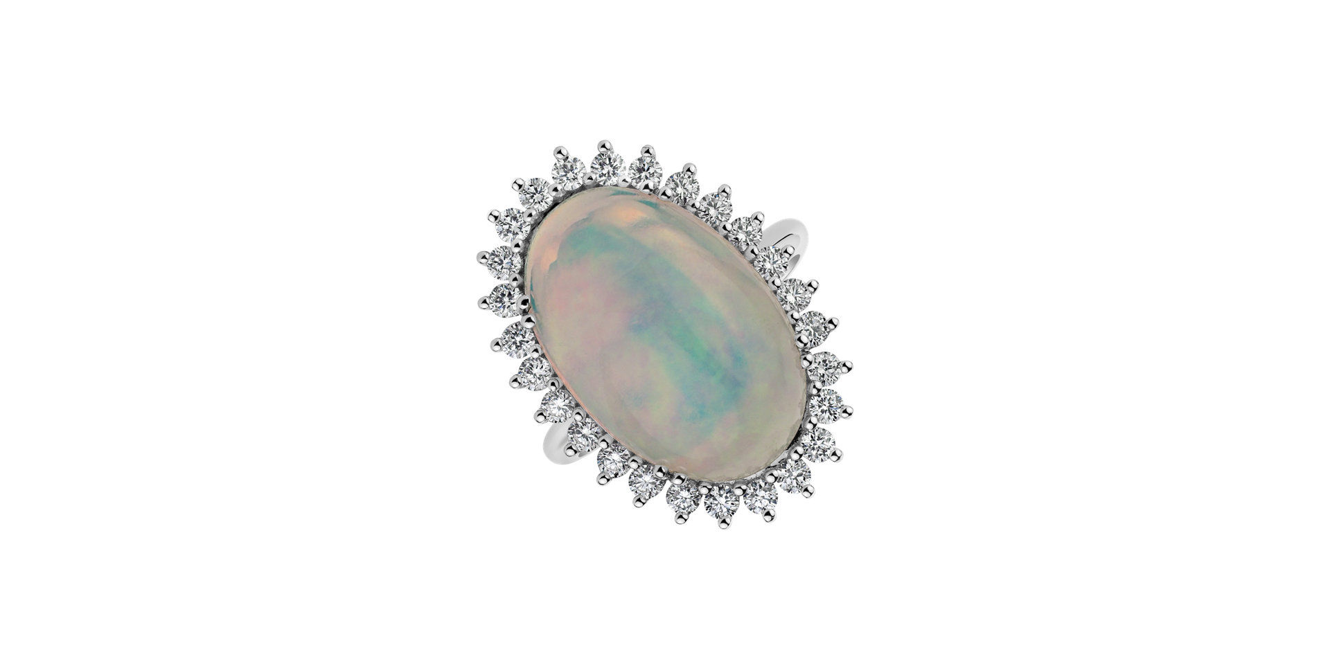 Diamond ring with Opal Diamond Czarina