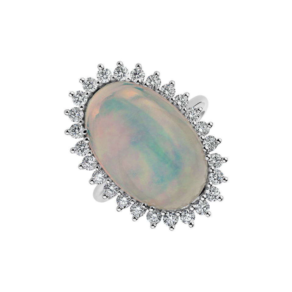 Diamond ring with Opal Diamond Euphoria