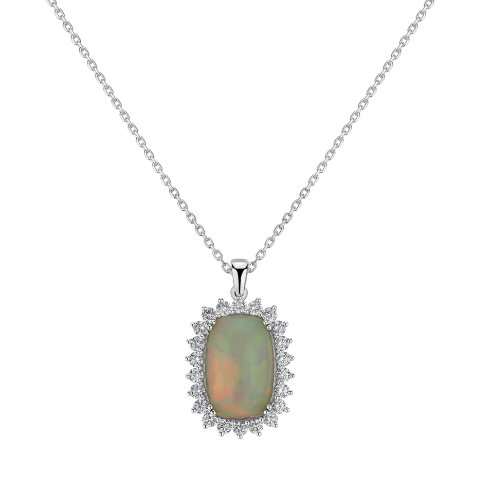 Diamond pendant with Opal Czarina Jewel
