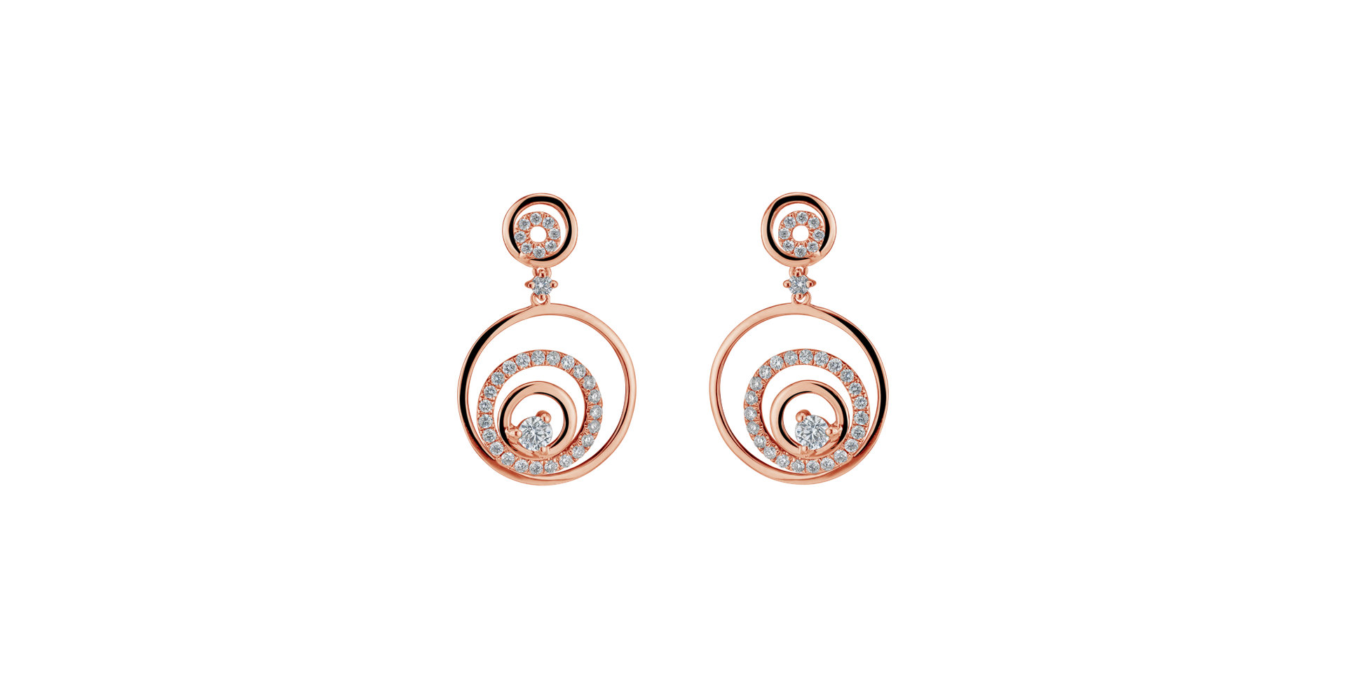 Diamond earrings The Rose Spiral