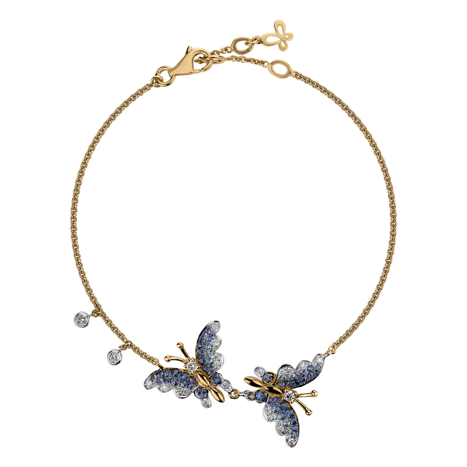 Diamond bracelet with Sapphire Butterfly Lovers