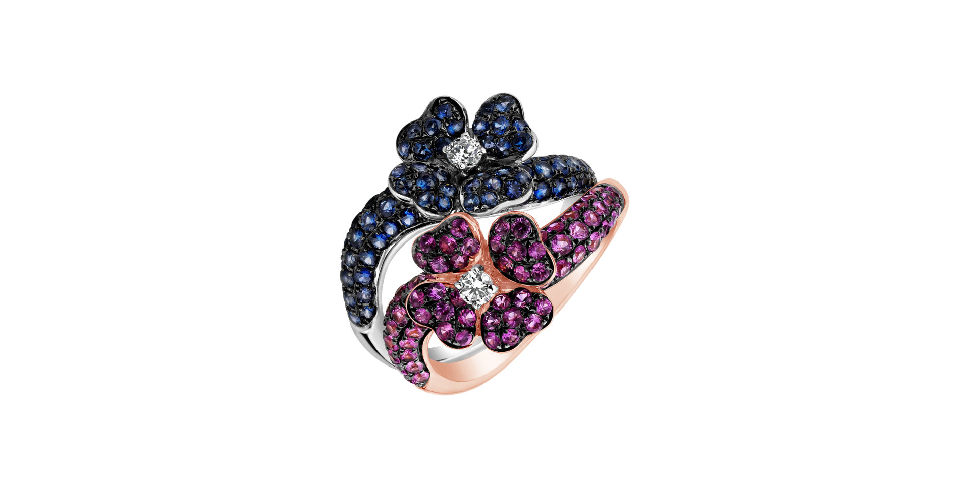 Diamond ring with Sapphire True Tapestry