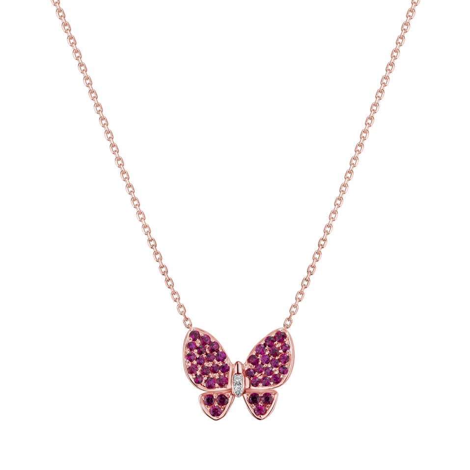 Diamond pendant with Ruby Butterfly Euphoria