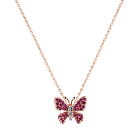 Diamond pendant with Ruby Butterfly Nobility