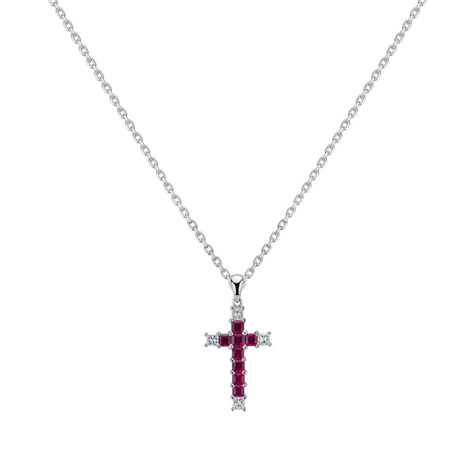 Diamond pendant with Ruby Blood Cross