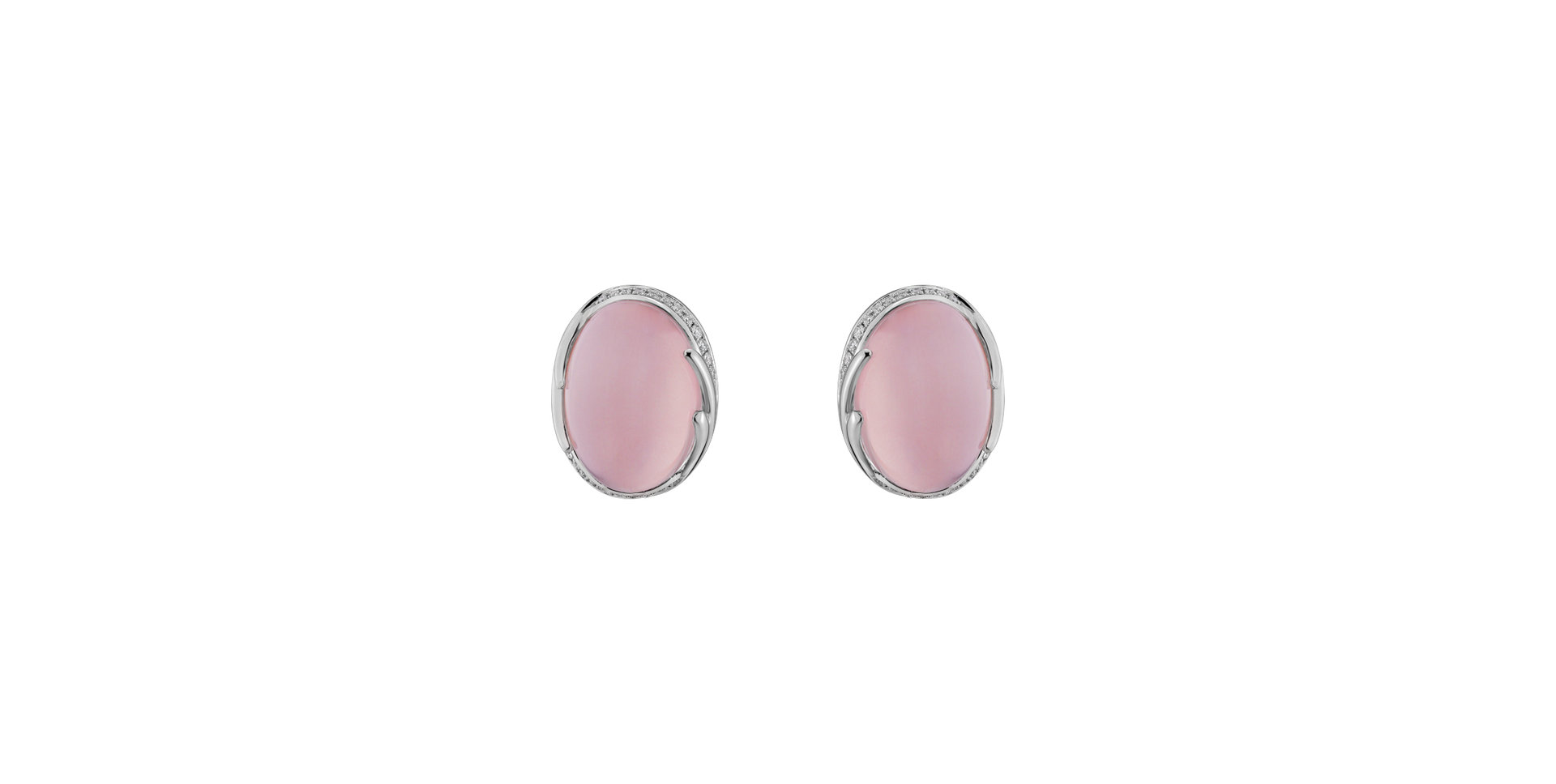 Diamond earrings with Rose Quartz Mystic Blossom