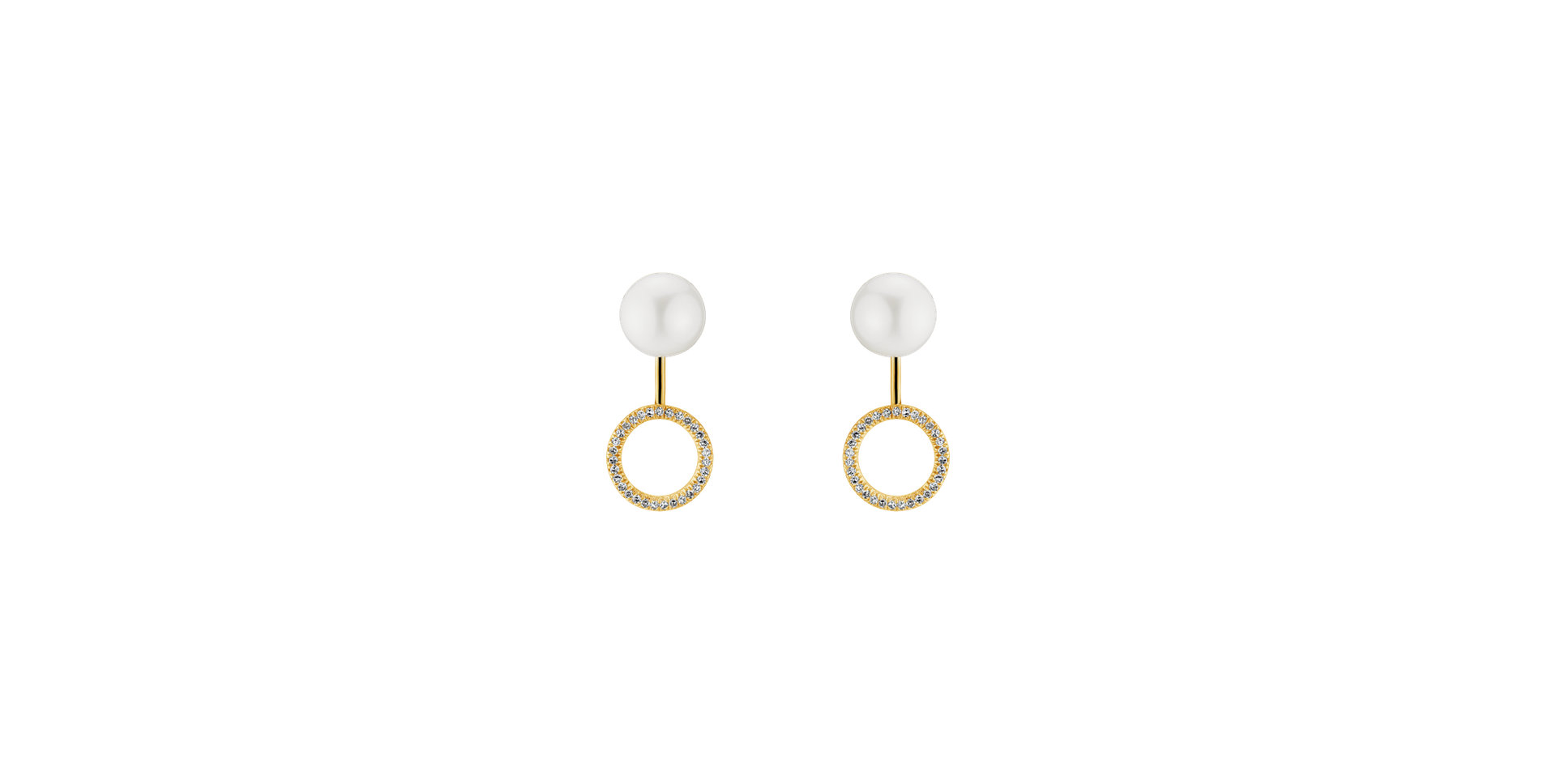 Diamond earrings with Pearl Purea
